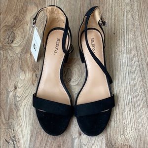 Brand new Merona black suede heeled sandal